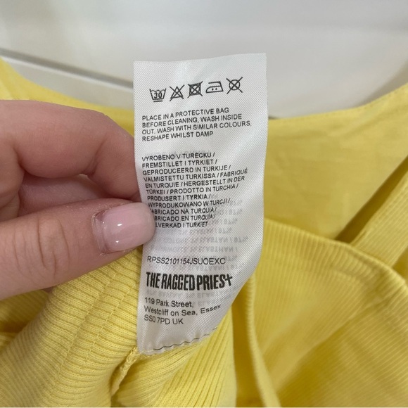 The Ragged Priest Corset Crop Top Yellow Large - Picture 9 of 9